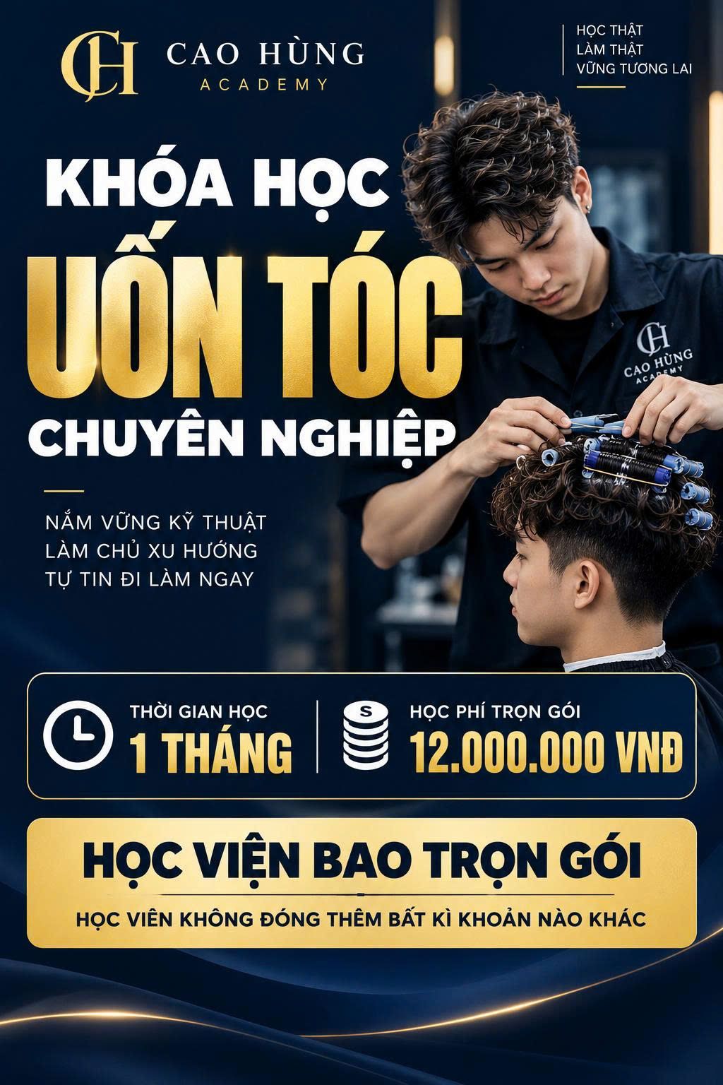 Khoá học uốn tóc nam chuyên nghiệp